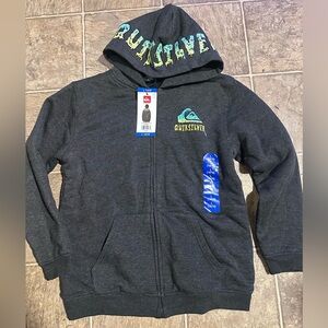 Quiksilver Kids Charcoal Hoodie with Blue and Green Accents